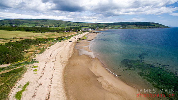 Drone shot of Blackwaterfoot Beach