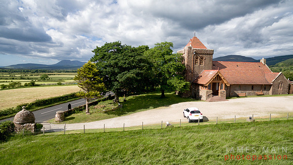 Drone shot of Church