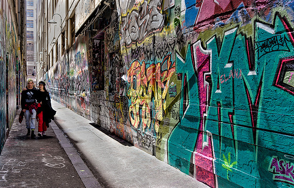 Graffiti Alley, just of Collin's St in Melbourne