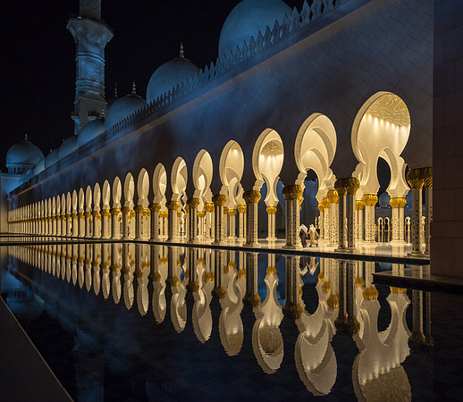 Walking to Prayer in the Grand Mosque abu Dhabi. A truly stunning building.