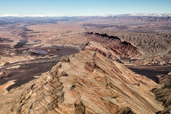 Nevada, aerial mountain ridge.
